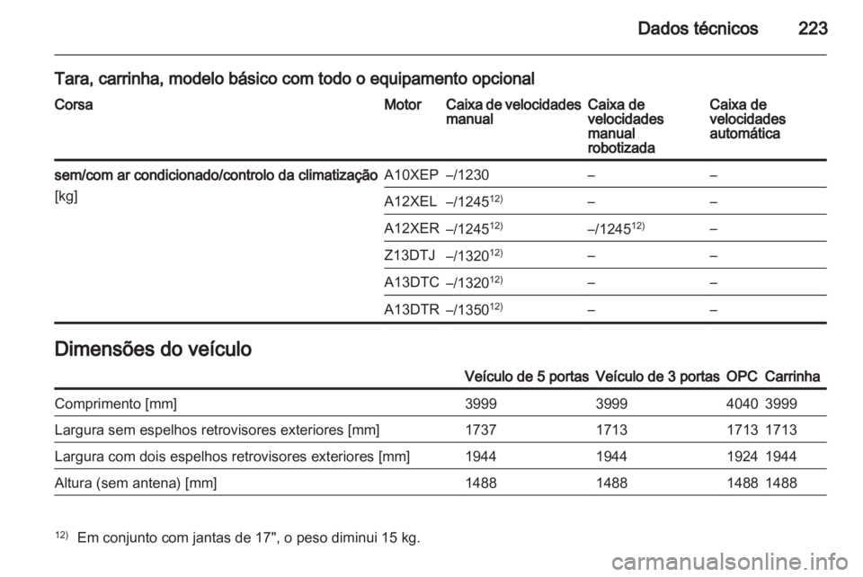 OPEL CORSA 2012.5  Manual de Instruções (in Portugues) 