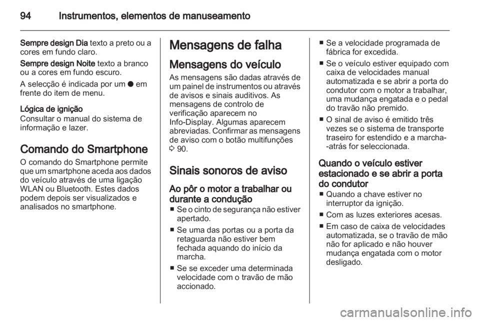 OPEL CORSA 2013  Manual de Instruções (in Portugues) 