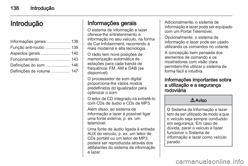OPEL CORSA 2013.5  Manual de Informação e Lazer (in Portugues) 
