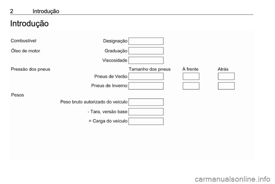 OPEL CORSA E 2019  Manual de Instruções (in Portugues) 2IntroduçãoIntrodução 