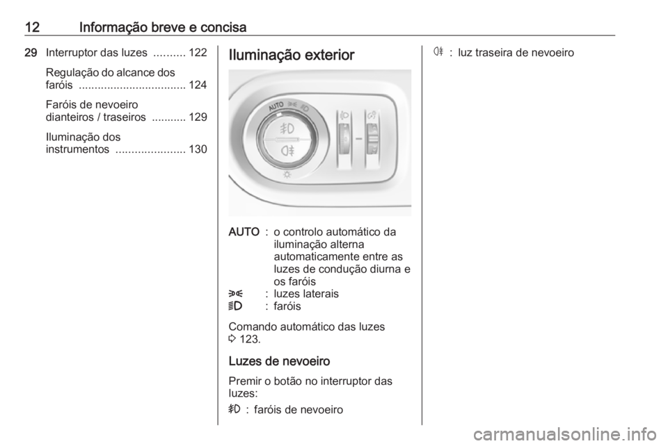 OPEL GRANDLAND X 2018.5 Manual de Instruções (in Portugues) 12Informação breve e concisa29Interruptor das luzes ..........122
Regulação do alcance dos faróis .................................. 124
Faróis de nevoeiro
dianteiros / traseiros ........... OPEL GRANDLAND X 2018.5 Manual de Instruções (in Portugues) 12Informação breve e concisa29Interruptor das luzes ..........122
Regulação do alcance dos faróis .................................. 124
Faróis de nevoeiro
dianteiros / traseiros ...........