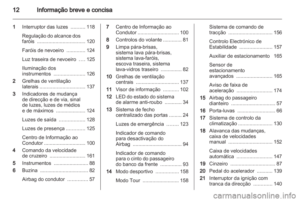 OPEL INSIGNIA 2012 Manual de Instruções (in Portugues) OPEL INSIGNIA 2012 Manual de Instruções (in Portugues)