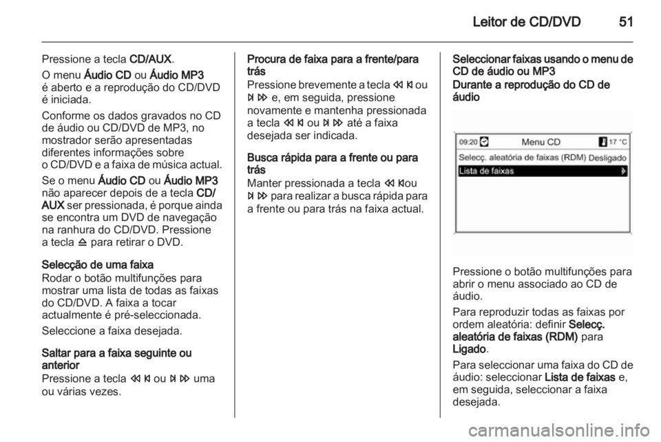 OPEL MERIVA 2011  Manual de Informação e Lazer (in Portugues) 