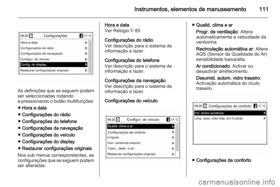 OPEL MERIVA 2011  Manual de Instruções (in Portugues) 