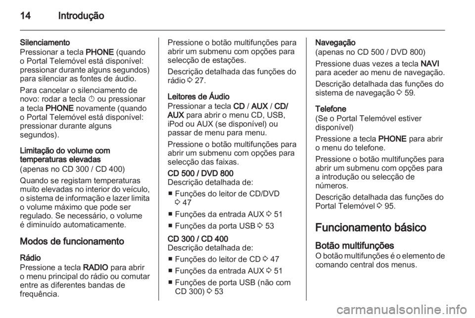OPEL MERIVA 2011.5  Manual de Informação e Lazer (in Portugues) 