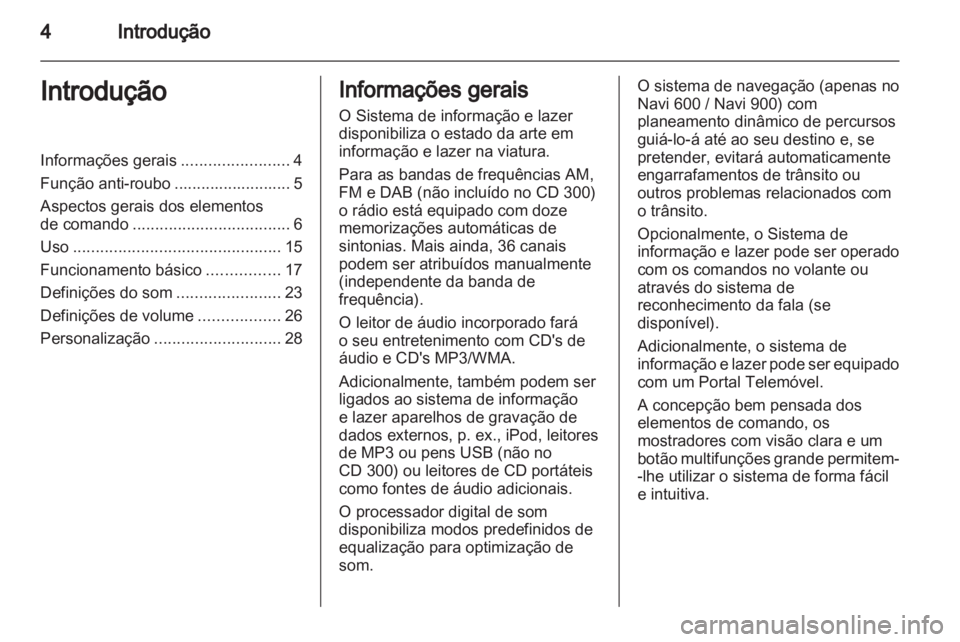 OPEL MERIVA 2012  Manual de Informação e Lazer (in Portugues) 