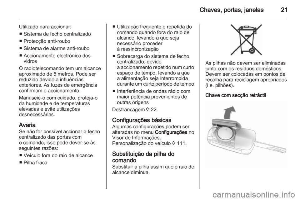 OPEL MERIVA 2012 Manual de Instruções (in Portugues) OPEL MERIVA 2012 Manual de Instruções (in Portugues)