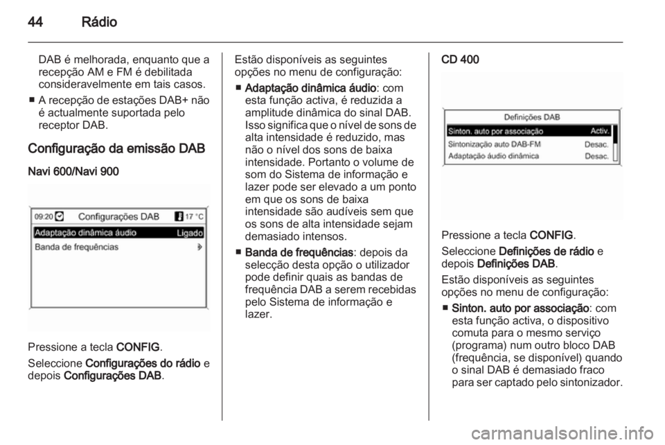 OPEL MERIVA 2012.5  Manual de Informação e Lazer (in Portugues) 