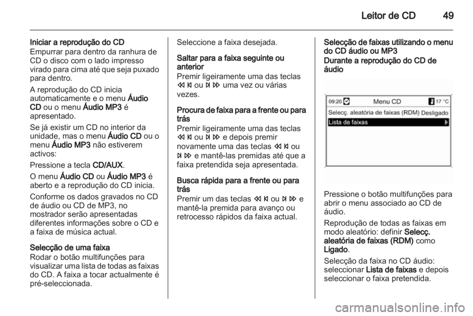 OPEL MERIVA 2012.5  Manual de Informação e Lazer (in Portugues) 