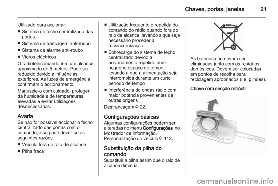 OPEL MERIVA 2013  Manual de Instruções (in Portugues) 