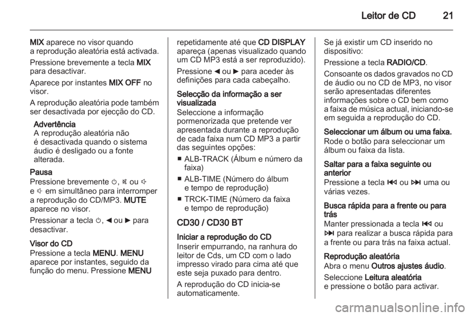 OPEL VIVARO 2011 Manual de Informação e Lazer (in Portugues) OPEL VIVARO 2011 Manual de Informação e Lazer (in Portugues)