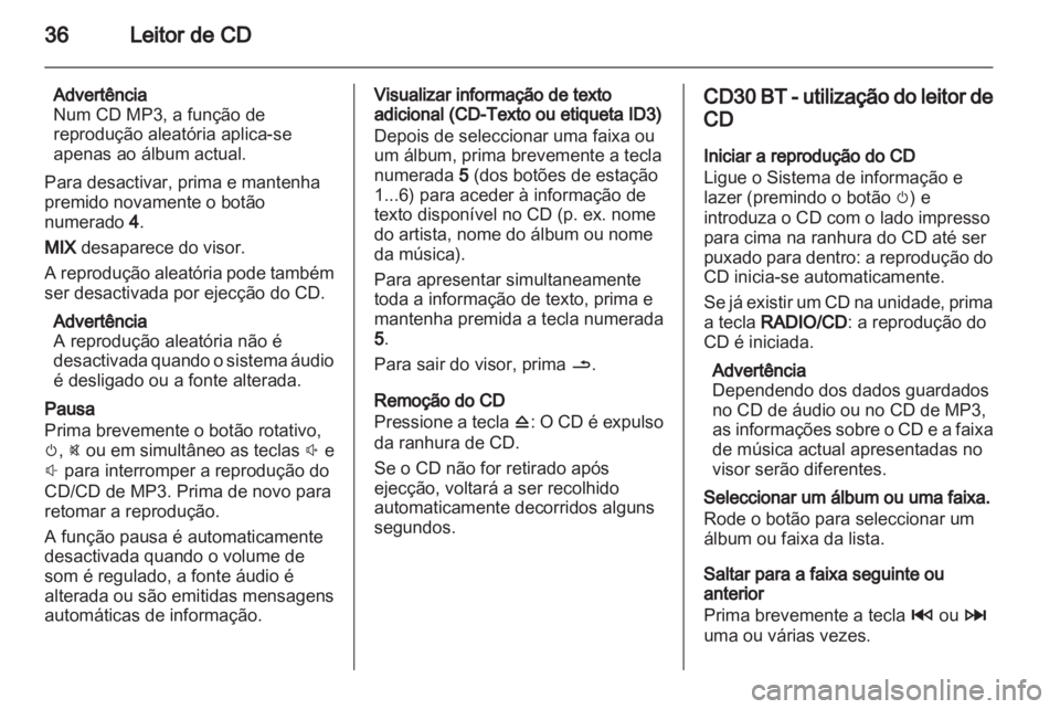 OPEL VIVARO 2013  Manual de Informação e Lazer (in Portugues) 