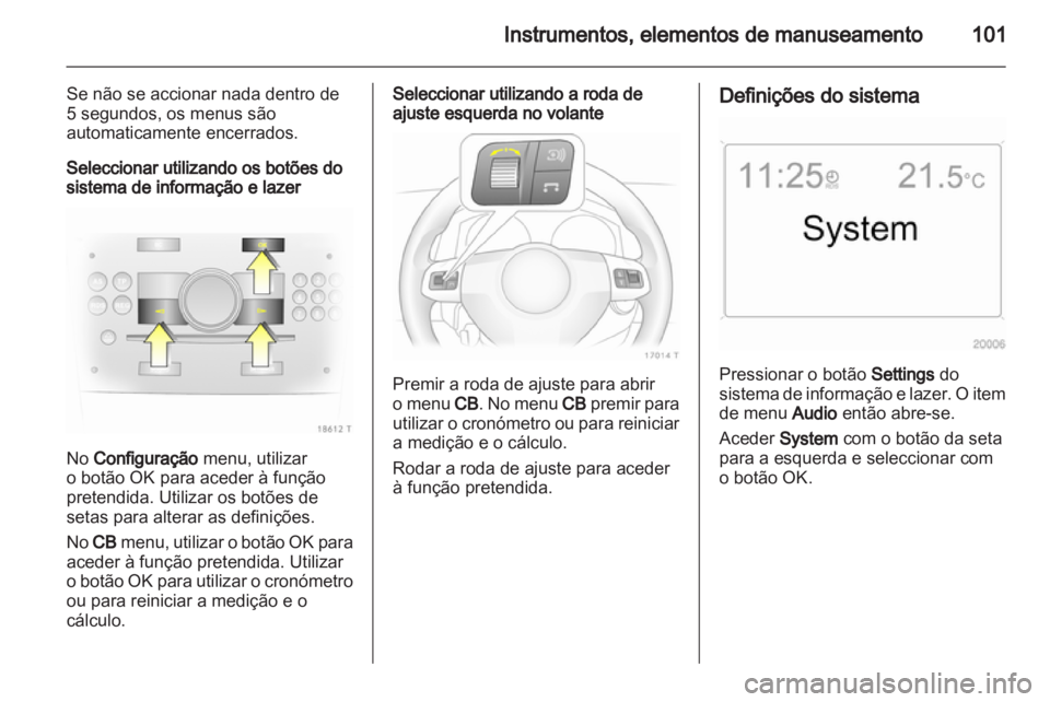 OPEL ZAFIRA 2012  Manual de Instruções (in Portugues) 