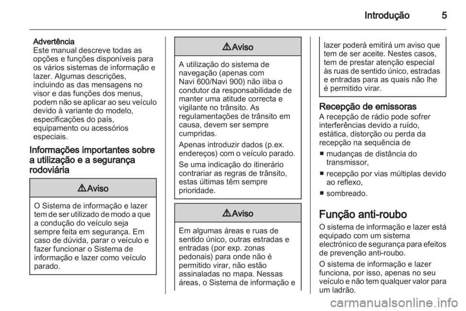 OPEL ZAFIRA C 2013.5  Manual de Informação e Lazer (in Portugues) 
