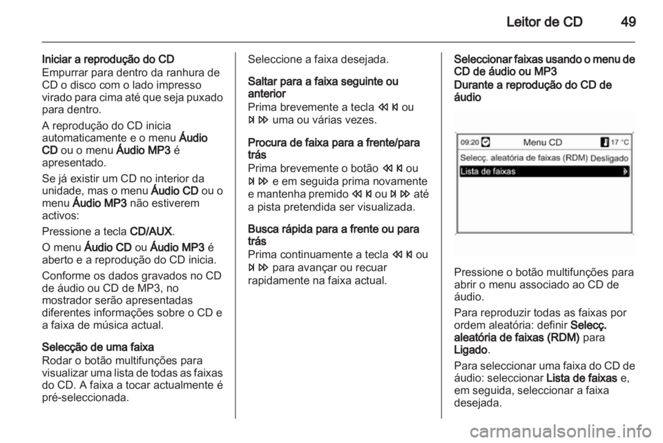 OPEL ZAFIRA C 2013.5  Manual de Informação e Lazer (in Portugues) 