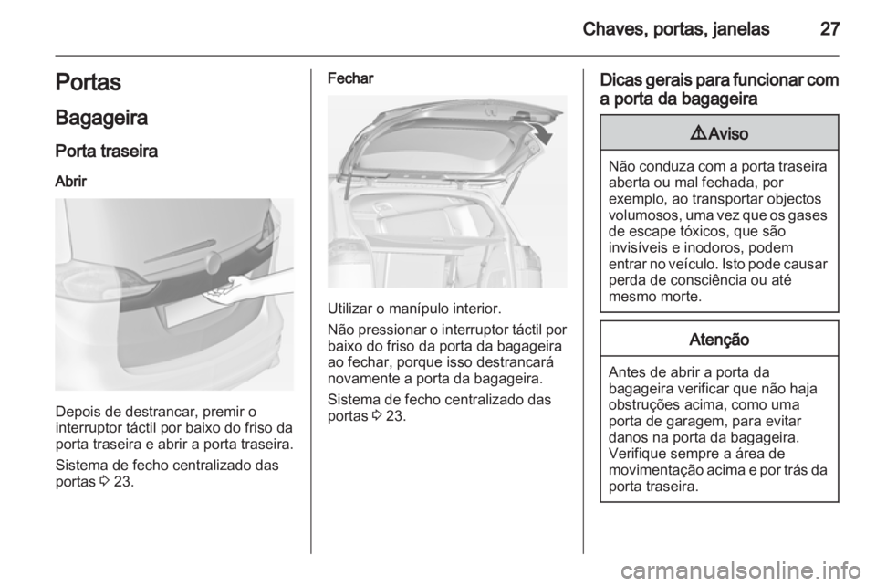 OPEL ZAFIRA TOURER 2012.5  Manual de Instruções (in Portugues) 