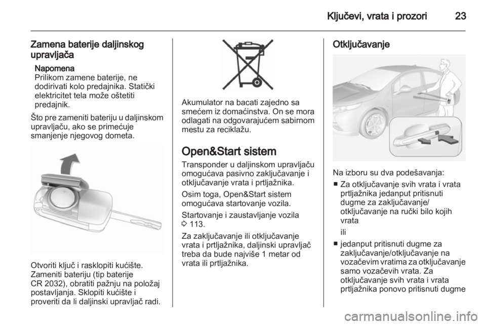 OPEL AMPERA 2013  Uputstvo za upotrebu (in Serbian) 