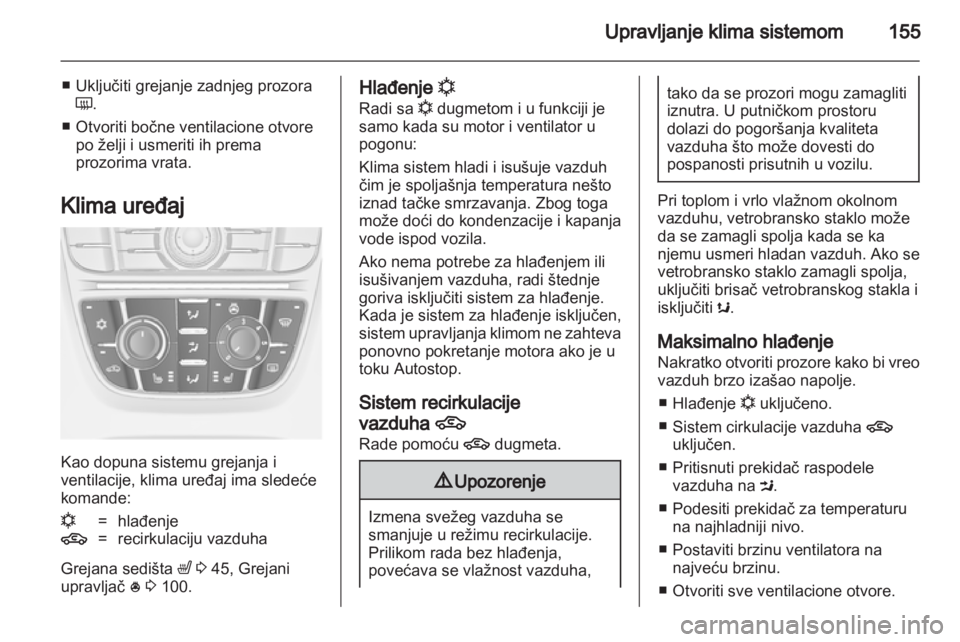 OPEL ASTRA J 2013 Uputstvo za upotrebu (in Serbian) OPEL ASTRA J 2013 Uputstvo za upotrebu (in Serbian)