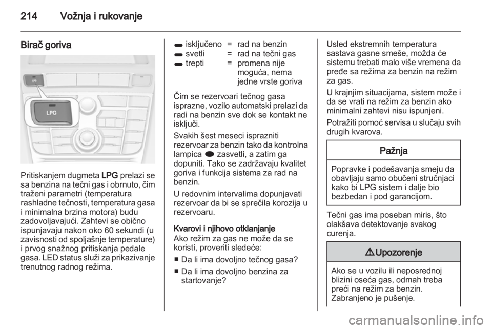 OPEL ASTRA J 2013 Uputstvo za upotrebu (in Serbian) OPEL ASTRA J 2013 Uputstvo za upotrebu (in Serbian)