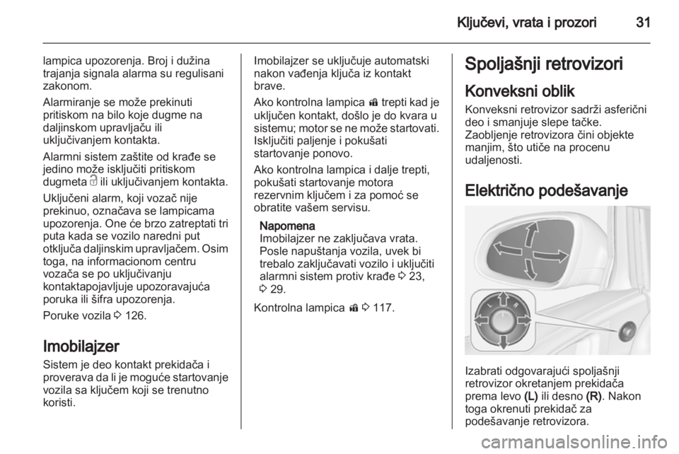 OPEL ASTRA J 2013  Uputstvo za upotrebu (in Serbian) 