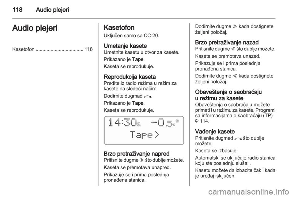 OPEL COMBO 2011  Uputstvo za rukovanje Infotainment sistemom (in Serbian) 