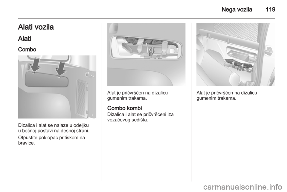 OPEL COMBO 2011.5  Uputstvo za upotrebu (in Serbian) 