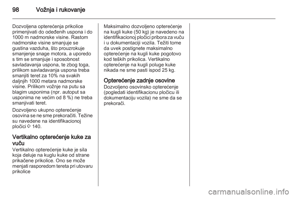 OPEL COMBO 2011.5  Uputstvo za upotrebu (in Serbian) 