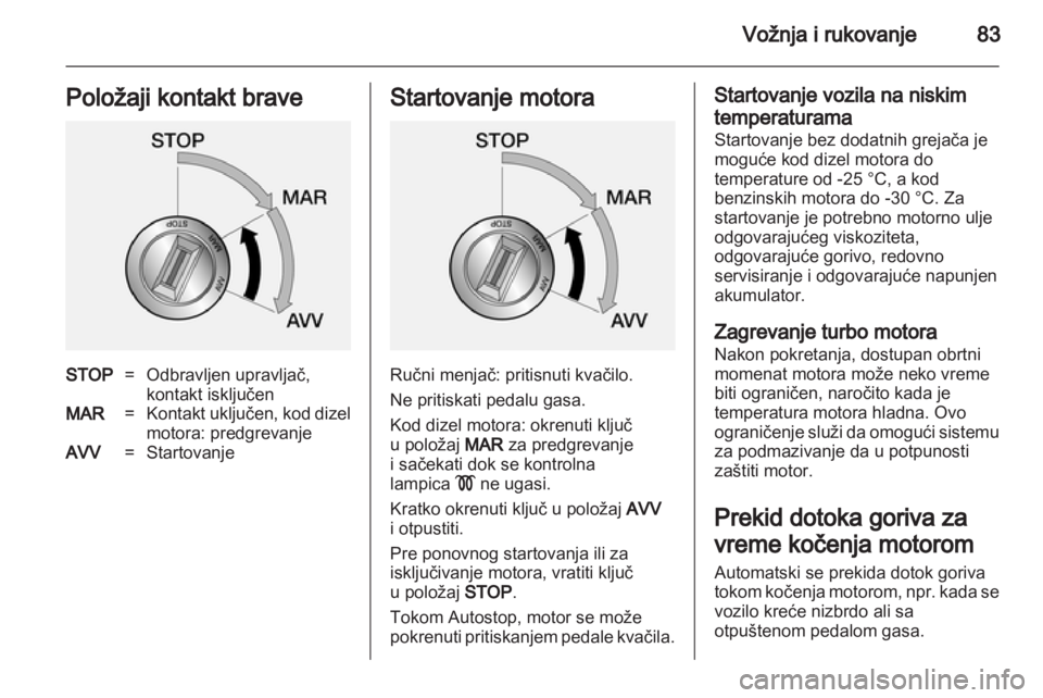 OPEL COMBO D 2012 Uputstvo za upotrebu (in Serbian) OPEL COMBO D 2012 Uputstvo za upotrebu (in Serbian)