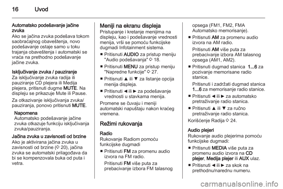 OPEL COMBO D 2013  Uputstvo za rukovanje Infotainment sistemom (in Serbian) 
