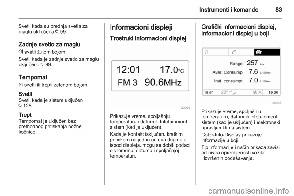 OPEL CORSA 2010.5  Uputstvo za upotrebu (in Serbian) 