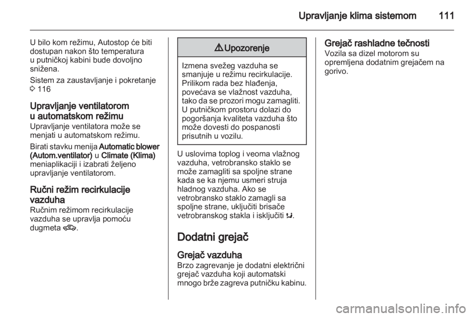OPEL CORSA 2011.5  Uputstvo za upotrebu (in Serbian) 