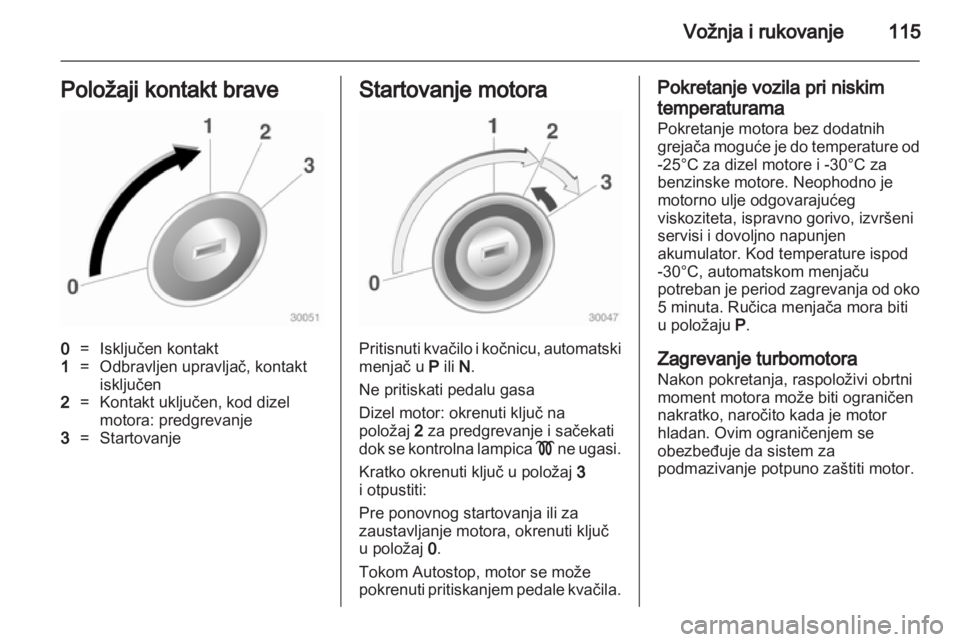 OPEL CORSA 2011.5  Uputstvo za upotrebu (in Serbian) 