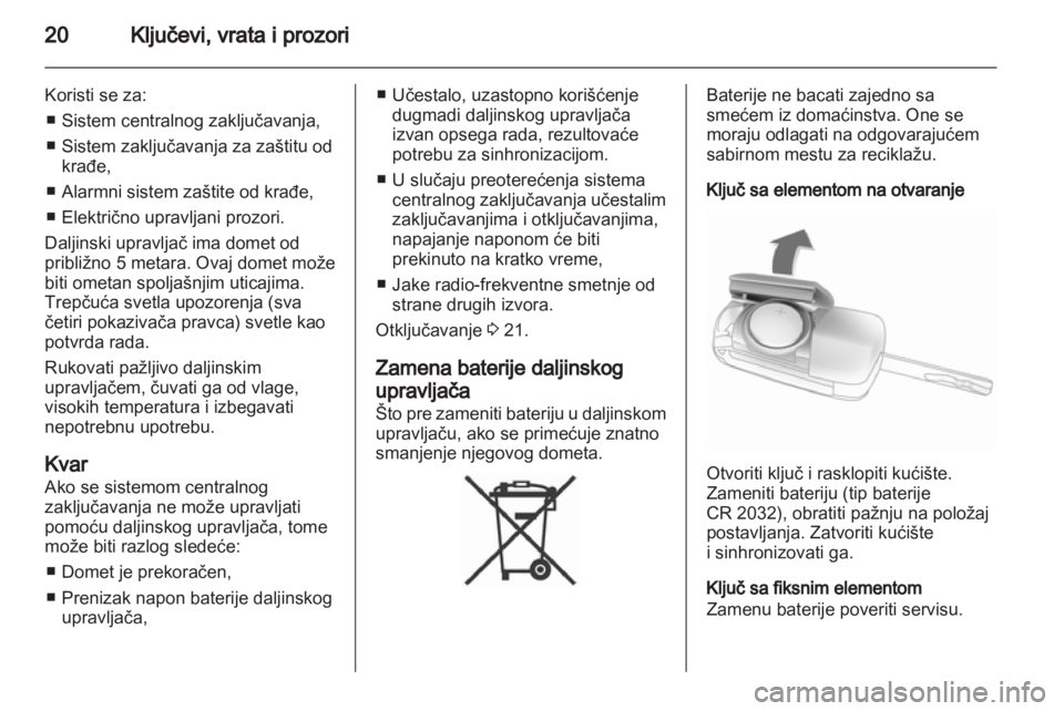 OPEL CORSA 2011.5  Uputstvo za upotrebu (in Serbian) 