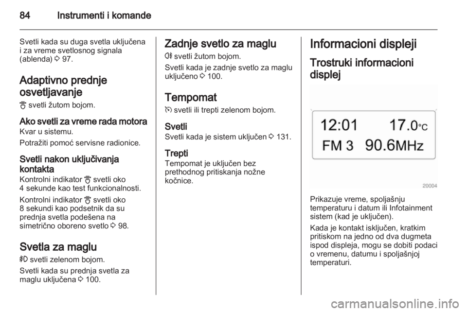OPEL CORSA 2011.5  Uputstvo za upotrebu (in Serbian) 