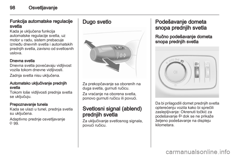 OPEL CORSA 2012.5  Uputstvo za upotrebu (in Serbian) 