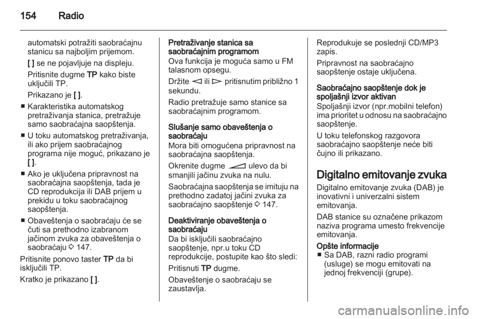 OPEL CORSA 2013  Uputstvo za rukovanje Infotainment sistemom (in Serbian) 