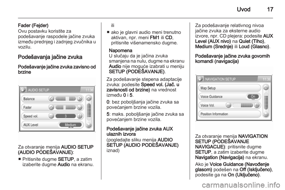 OPEL CORSA 2013  Uputstvo za rukovanje Infotainment sistemom (in Serbian) 