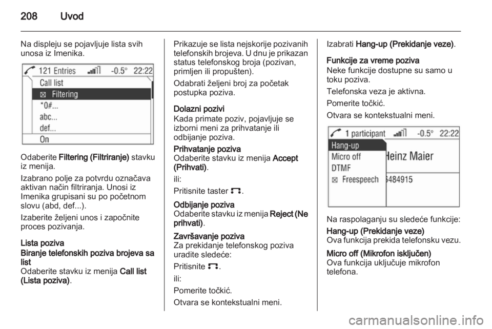 OPEL CORSA 2013  Uputstvo za rukovanje Infotainment sistemom (in Serbian) 