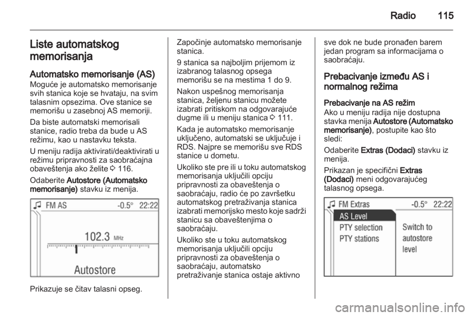 OPEL CORSA 2013.5  Uputstvo za rukovanje Infotainment sistemom (in Serbian) 