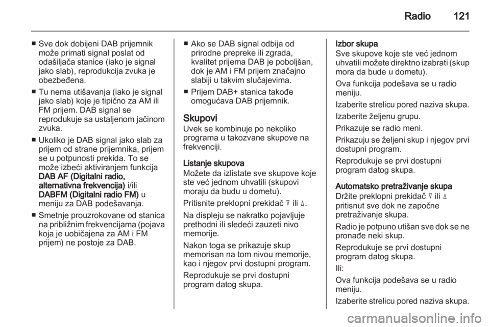 OPEL CORSA 2013.5  Uputstvo za rukovanje Infotainment sistemom (in Serbian) 