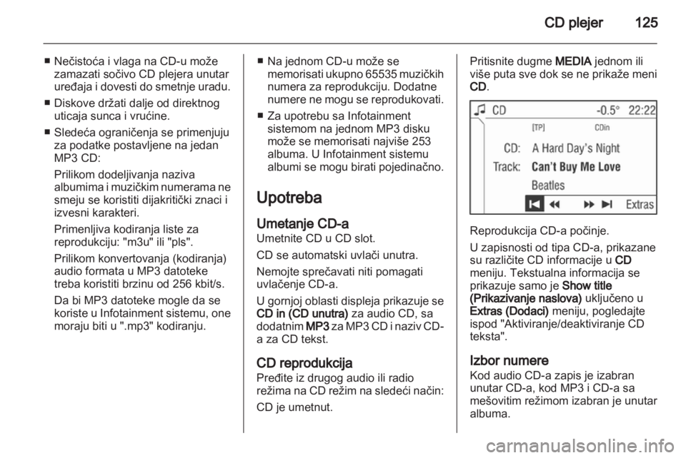 OPEL CORSA 2013.5  Uputstvo za rukovanje Infotainment sistemom (in Serbian) 