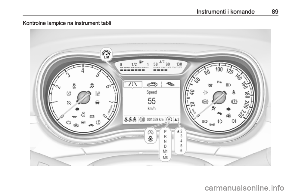 OPEL CORSA 2016 Uputstvo za upotrebu (in Serbian) Instrumenti i komande89Kontrolne lampice na instrument tabli OPEL CORSA 2016 Uputstvo za upotrebu (in Serbian) Instrumenti i komande89Kontrolne lampice na instrument tabli