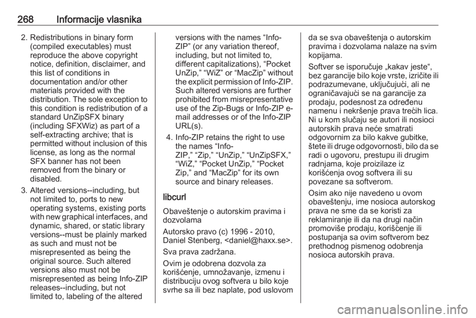 OPEL GRANDLAND X 2019 Uputstvo za upotrebu (in Serbian) 268Informacije vlasnika2. Redistributions in binary form(compiled executables) must
reproduce the above copyright
notice, definition, disclaimer, and
this list of conditions in
documentation and/or ot OPEL GRANDLAND X 2019 Uputstvo za upotrebu (in Serbian) 268Informacije vlasnika2. Redistributions in binary form(compiled executables) must
reproduce the above copyright
notice, definition, disclaimer, and
this list of conditions in
documentation and/or ot