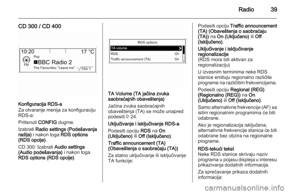 OPEL INSIGNIA 2011  Uputstvo za rukovanje Infotainment sistemom (in Serbian) 