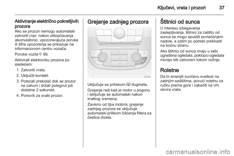OPEL INSIGNIA 2011.5  Uputstvo za upotrebu (in Serbian) 