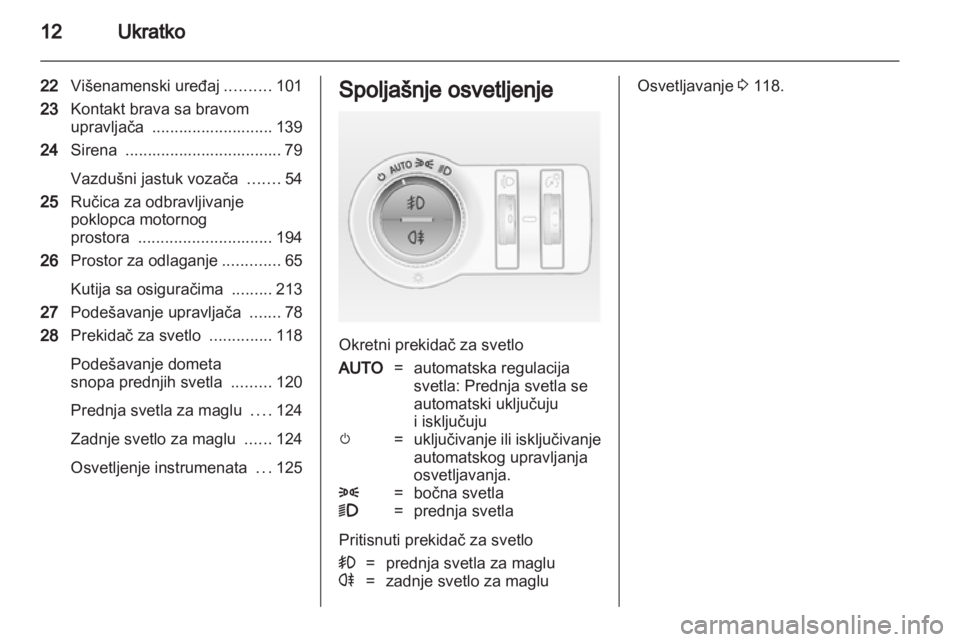 OPEL INSIGNIA 2012.5  Uputstvo za upotrebu (in Serbian) 