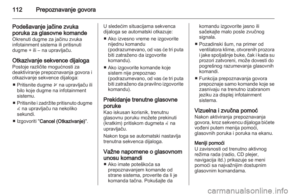 OPEL MERIVA 2012.5 Uputstvo za rukovanje Infotainment sistemom (in Serbian) OPEL MERIVA 2012.5 Uputstvo za rukovanje Infotainment sistemom (in Serbian)