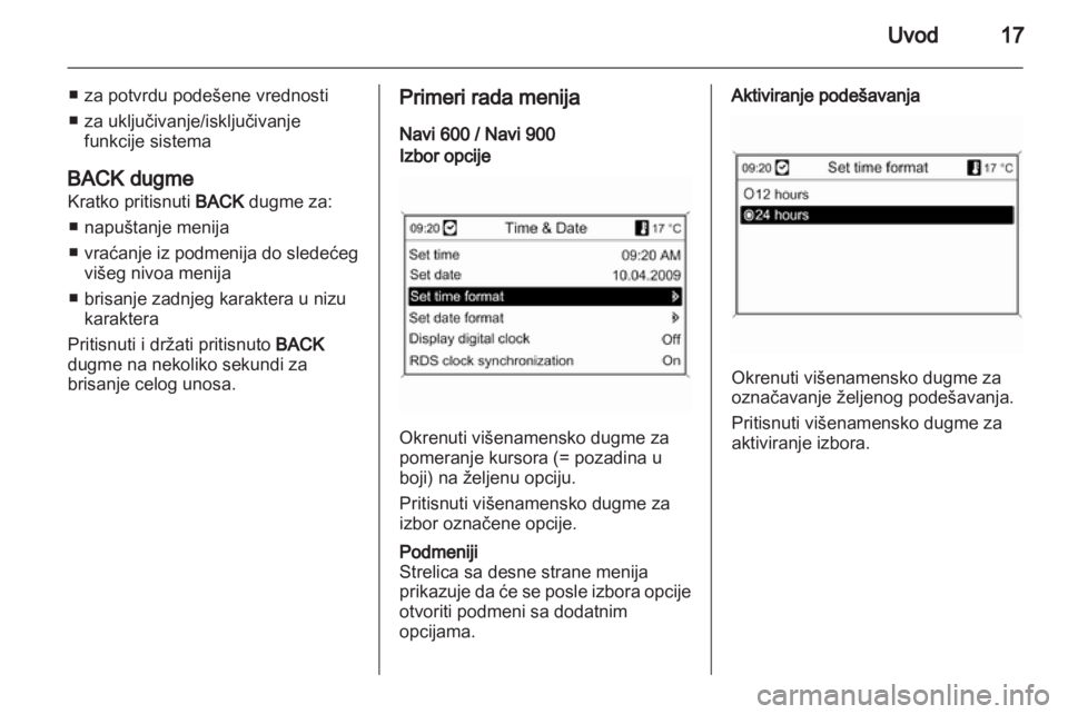 OPEL MERIVA 2012.5  Uputstvo za rukovanje Infotainment sistemom (in Serbian) 