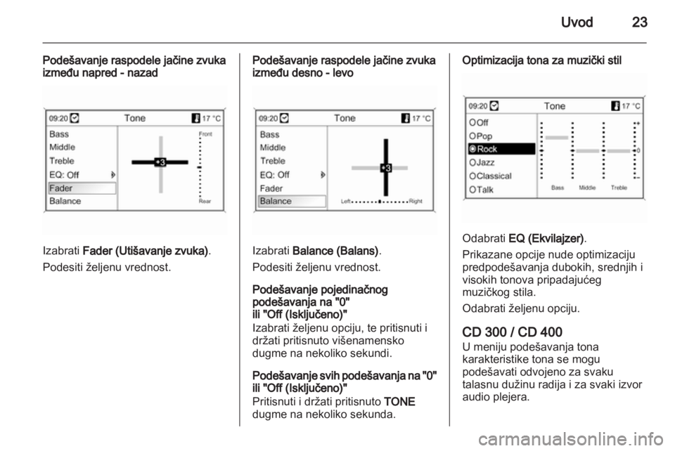 OPEL MERIVA 2012.5  Uputstvo za rukovanje Infotainment sistemom (in Serbian) 