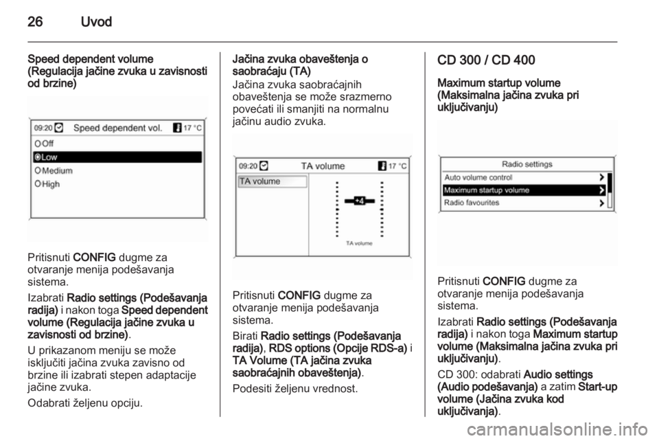 OPEL MERIVA 2012.5  Uputstvo za rukovanje Infotainment sistemom (in Serbian) 